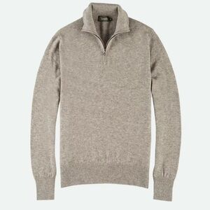 Huckberry Men's Taupe Zip-Up Sweater Sz XXL